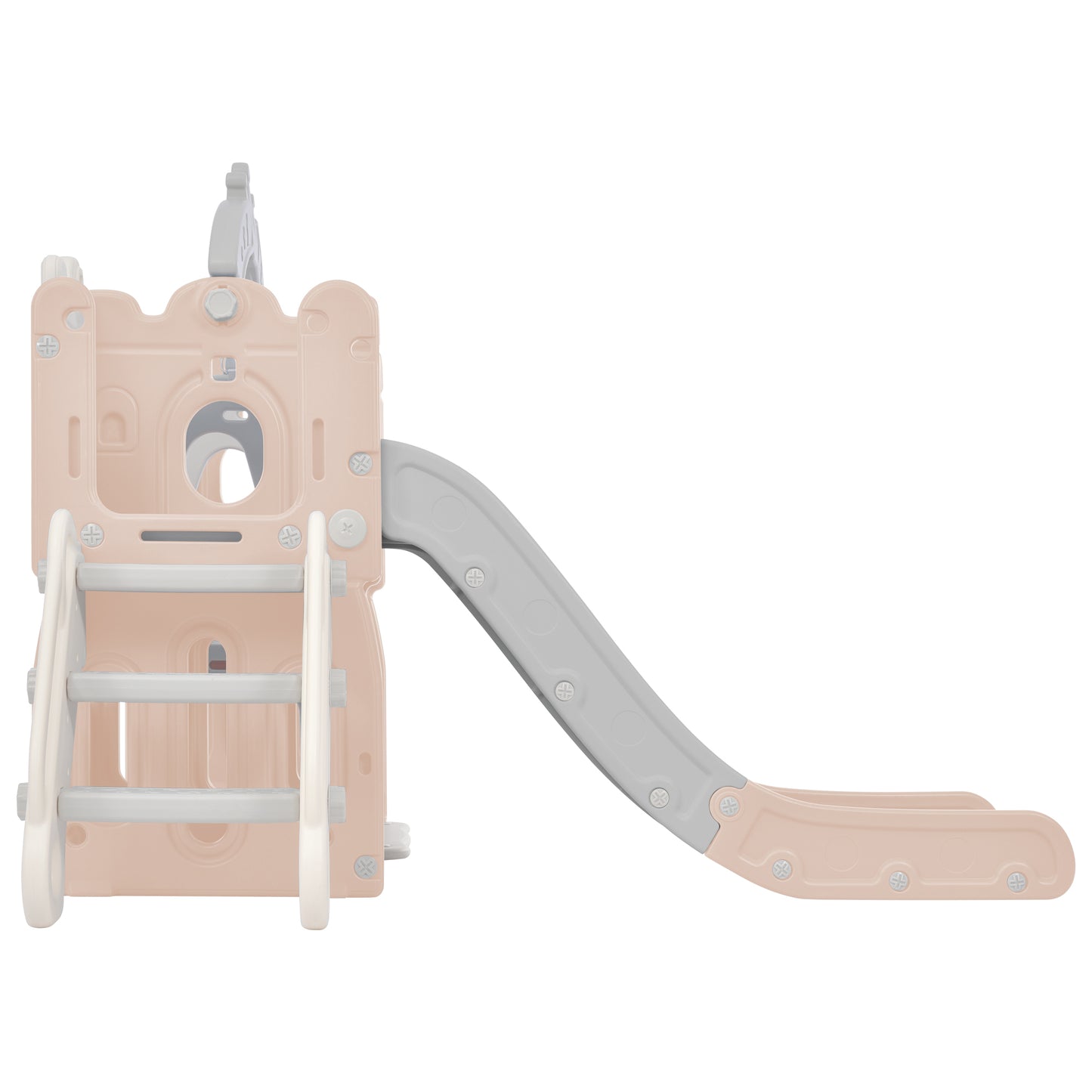 Toddler Slide and Swing Set 5 in 1: Freestanding Kids Playground Climber Slide Playset with Basketball Hoop for Indoor & Outdoor Fun, Perfect for Babies - Multi-Color & Size Options Available