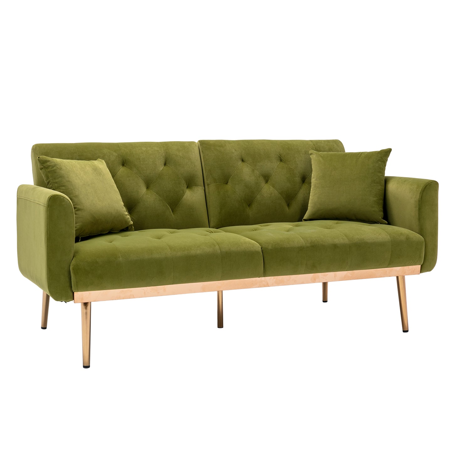 COOLMORE Velvet Accent Sofa with Rose Gold Metal Feet - Loveseat Size in Stunning Color Options