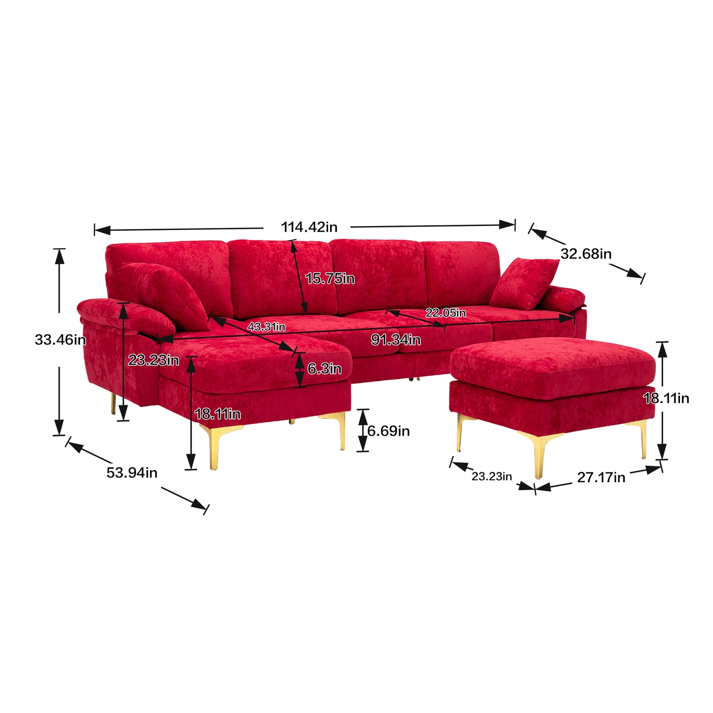 Accent Sofa Sectional for Living Room: COOLMORE - Stylish, Comfortable, and Spacious - Available in Multiple Colors and Sizes