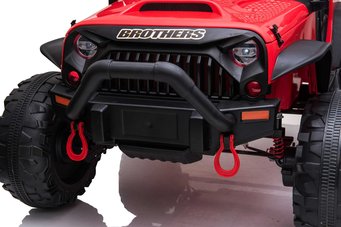 24vJEEP Double Drive Children Ride-on Car - 200W*2 Battery, Parent Remote Control, Electron Assisted Steering Wheel, Foot Pedal, LED Lights, Music Board (USB/Bluetooth/MP3/Volume) - Red/Blue/Green, Various Sizes Available