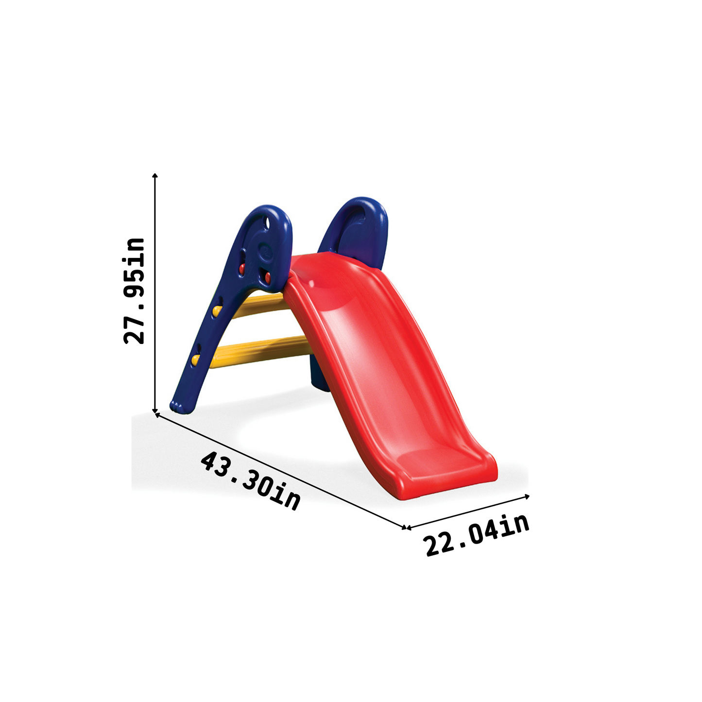 Kids Plastic Foldable Slide - CE Proved Indoor Playground Equipment - Blue/Red/Yellow (XSL001)