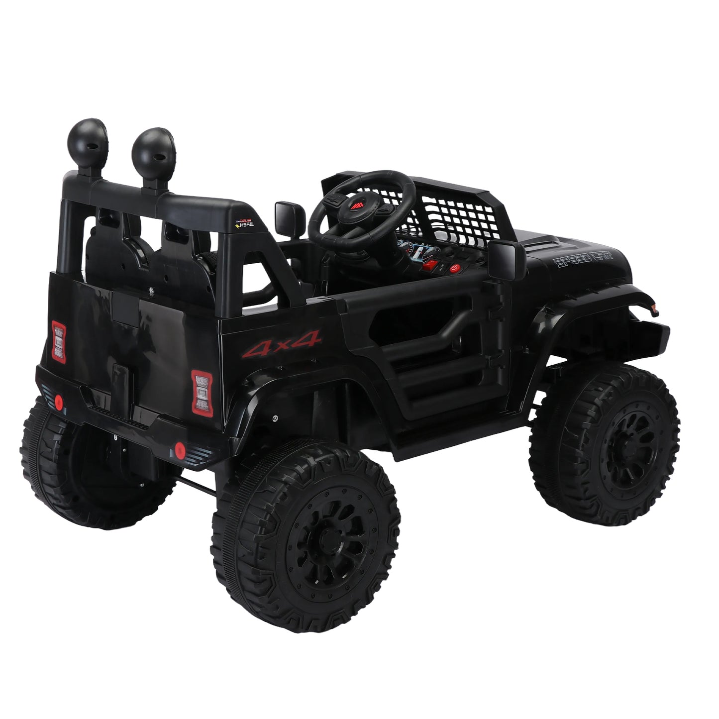 12V7A Kids Ride on Truck 2.4G with Parents Remote Control, Electric Car for Kids, Three Speed Adjustable, Power Display, USB, MP3, Bluetooth, LED Light, Three-Point Safety Belt - Ride on Truck Car for Kid