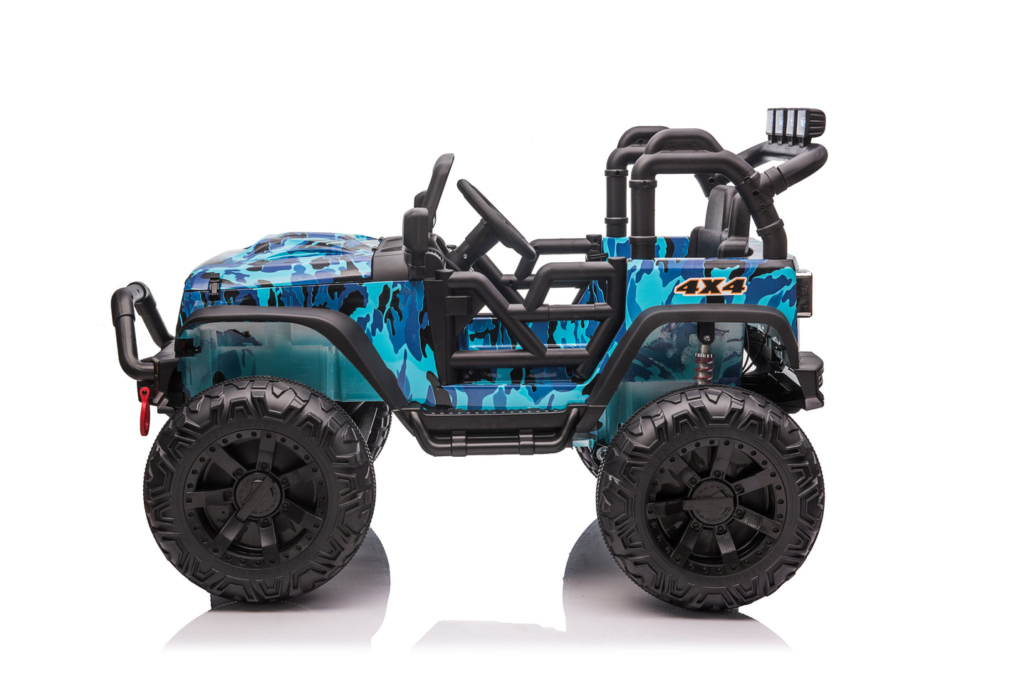 24vJEEP Double Drive Children Ride-on Car with Parent Remote Control, Electron Assisted Steering Wheel, LED Lights, Music Board, USB/Bluetooth/MP3, 200W*2 12V9AH*2 Battery, Foot Pedal - Size & Color Options Available
