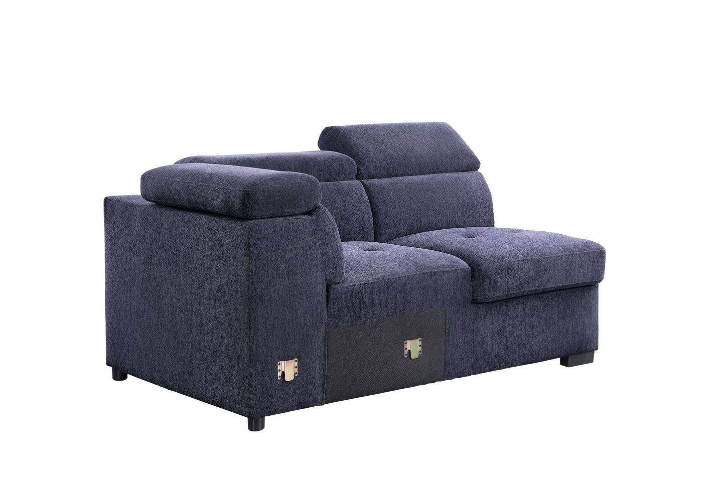 Navy Blue Fabric Sleeper Sectional Sofa and Ottoman: ACME Nekoda Storage, Comfortable, Stylish, Spacious - 55520