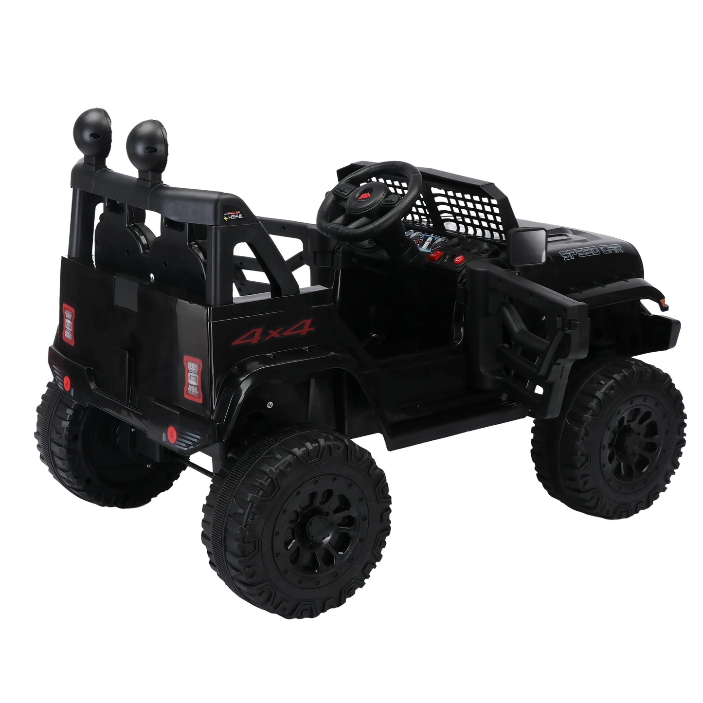 12V7A Kids Ride on Truck 2.4G with Parents Remote Control, Electric Car for Kids, Three Speed Adjustable, Power Display, USB, MP3, Bluetooth, LED Light, Three-Point Safety Belt - Ride on Truck Car for Kid