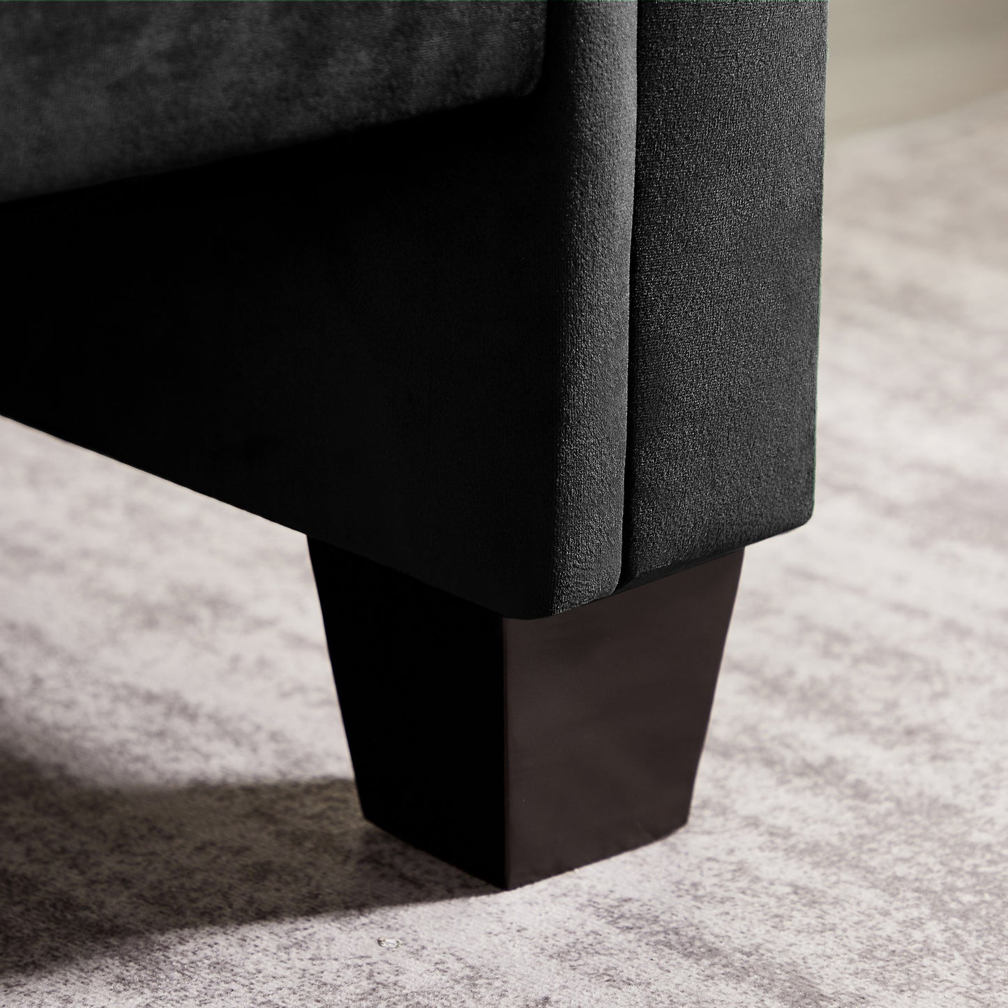 Black Rectangular Large Sofa Stool - 2038: Stylish, Comfortable, and Spacious Seating Solution