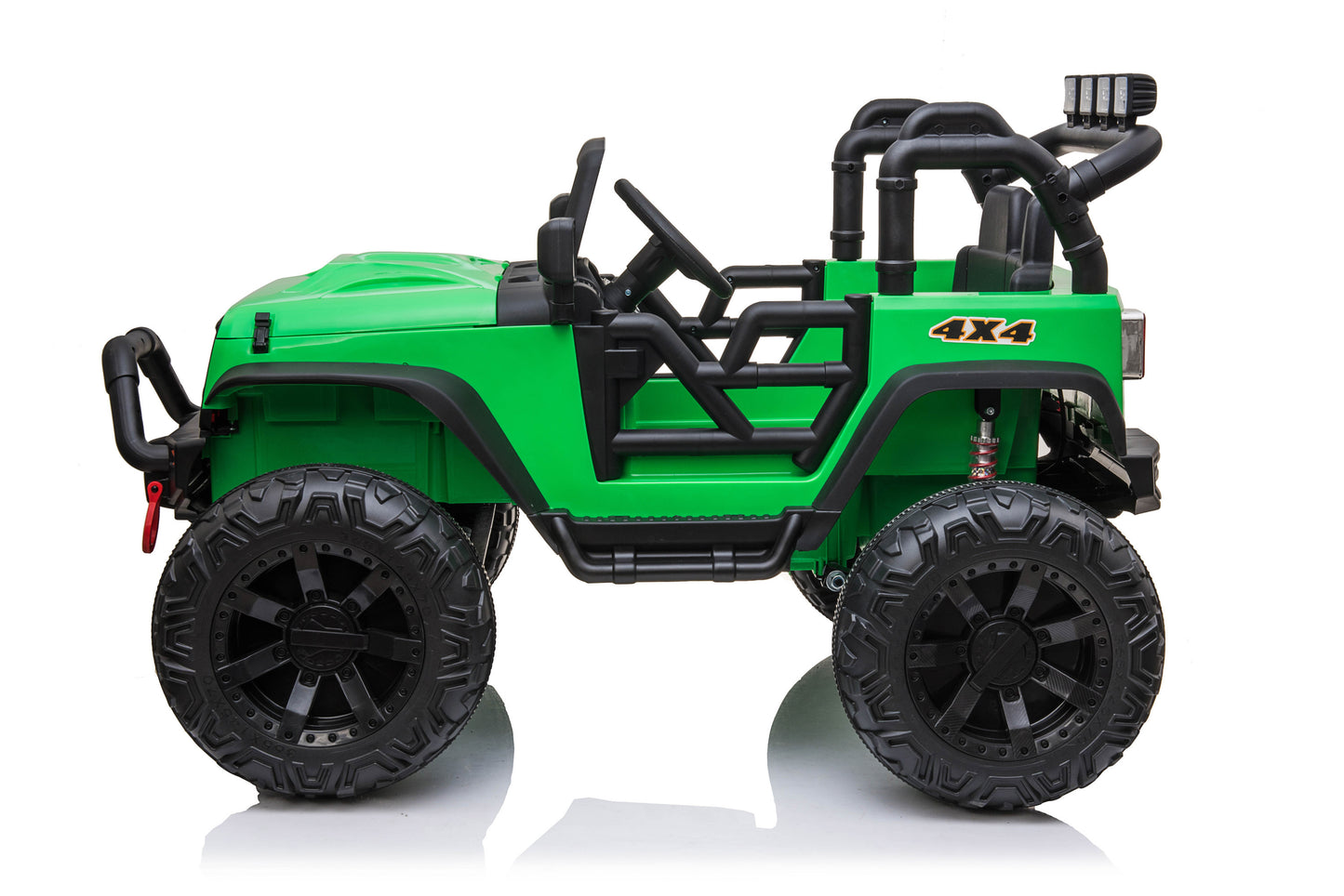 24vJEEP Double Drive Children Ride-on Car - 200W*2 Battery, Parent Remote Control, Electron Assisted Steering Wheel, Foot Pedal, LED Lights, Music Board (USB/Bluetooth/MP3/Volume) - Red/Blue/Green, Various Sizes Available