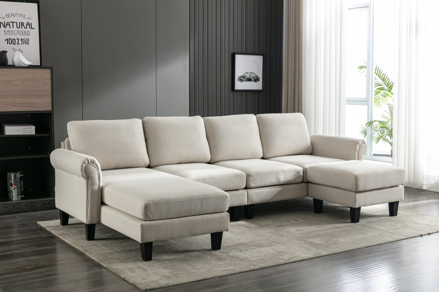 Accent your living room with the versatile COOLMORE Sofa Sectional - a stylish and comfortable addition to any home. Choose from a range of sizes and colors to suit your space.