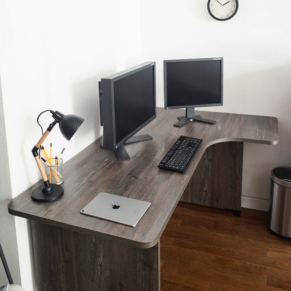 Klair Living Farmhouse Composite Wood Writing Desk in Rustic Gray