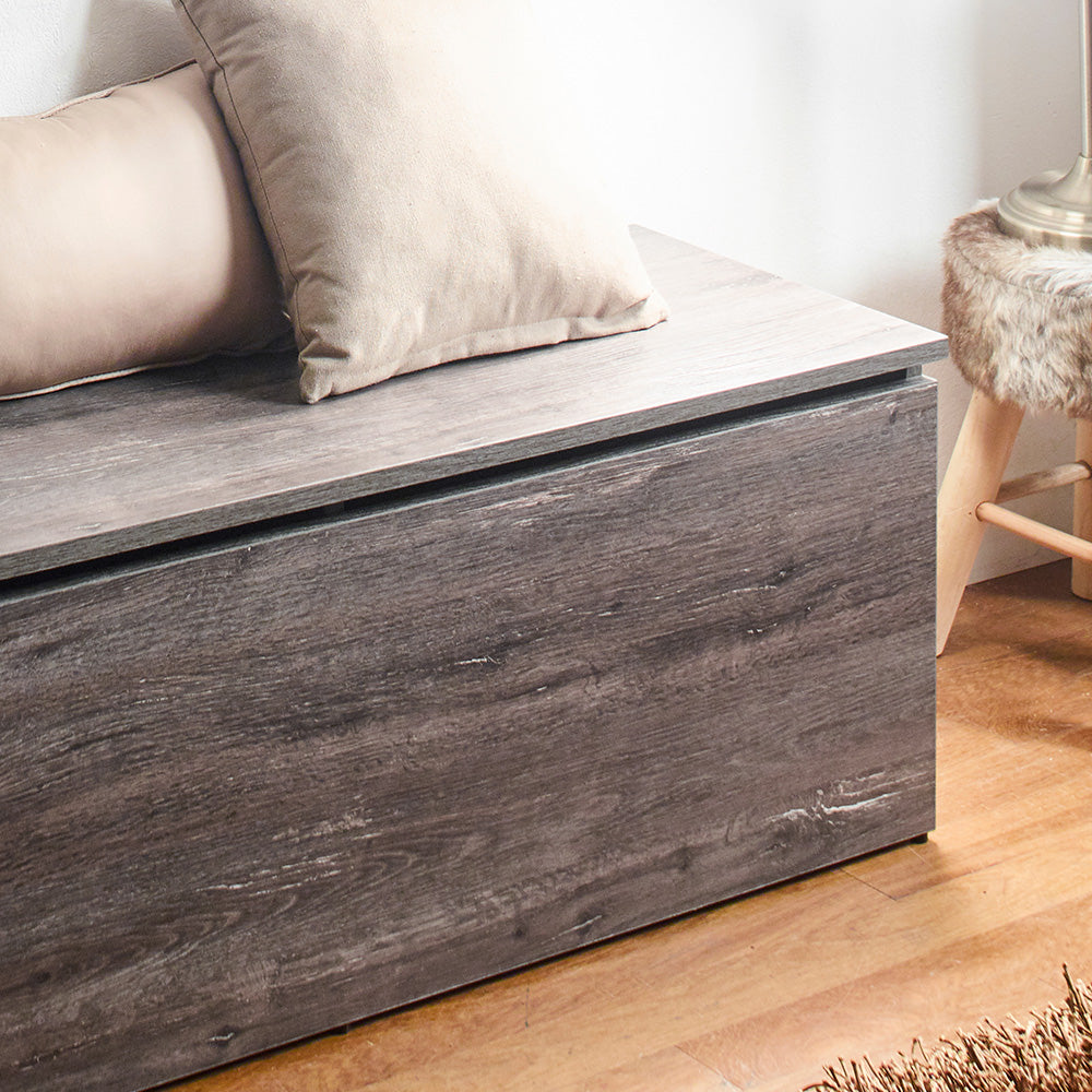 Klair Living Farmhouse Storage Bench in Rustic Gray