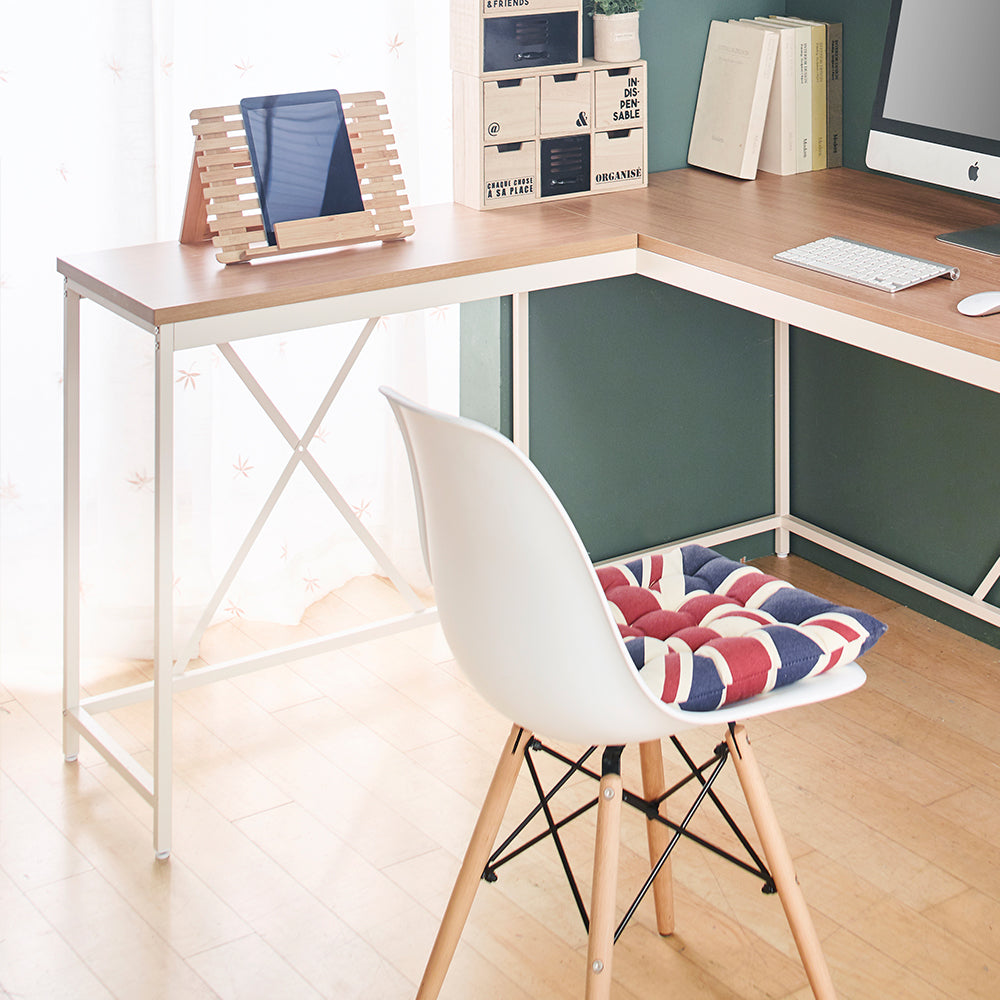 Klair Living Wood and Metal Corner Desk