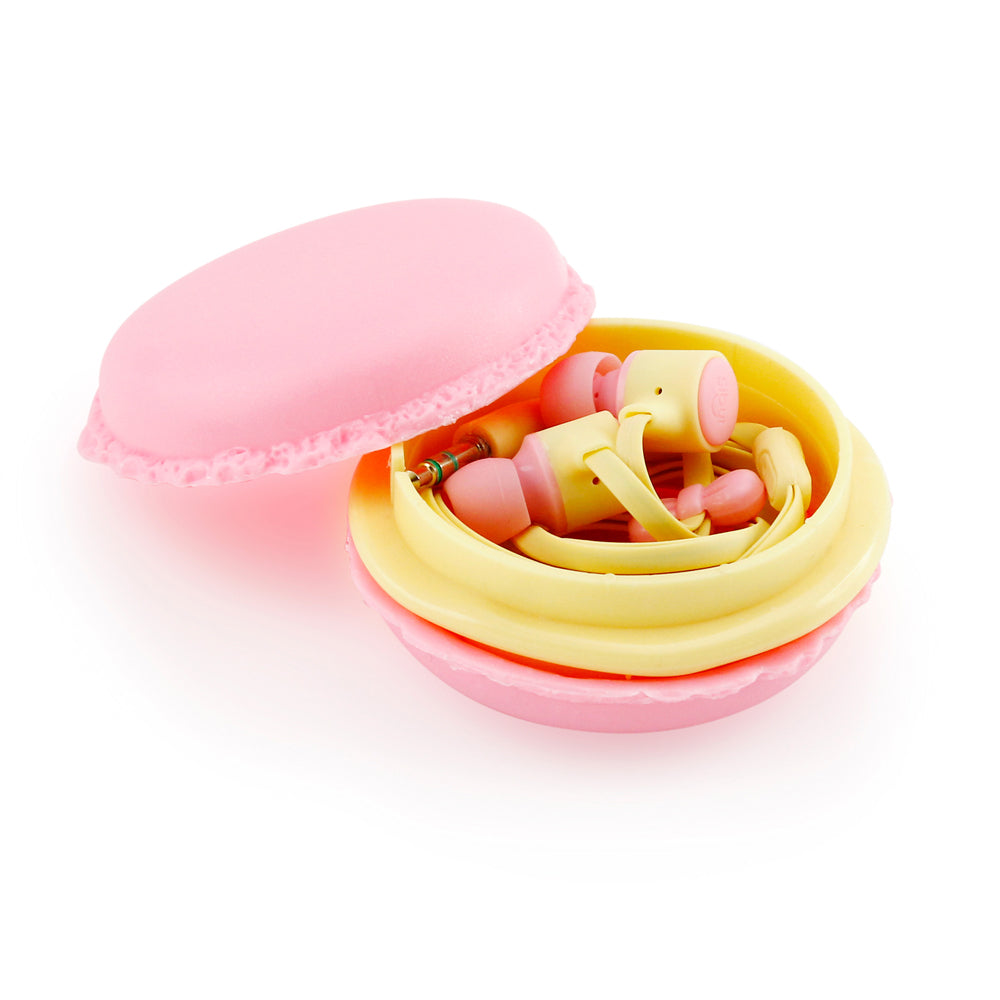 GEARONIC TM Cute 3.5mm in Ear Earphones Earbuds Headset with Macaroon Ear Buds Organizer Box Case for iPhone,for Samsung,for Mp3 iPod Pc Music