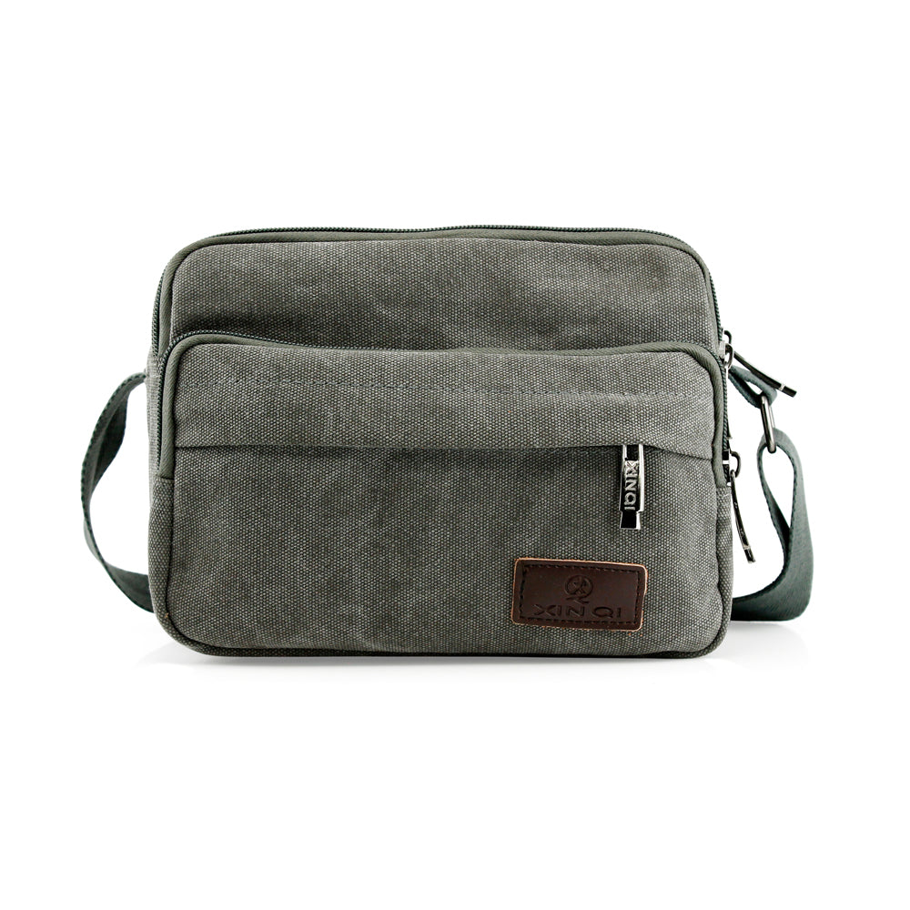GEARONIC TM Men Vintage Crossbody Canvas Messenger Shoulder Bag School Hiking Military Travel Satchel