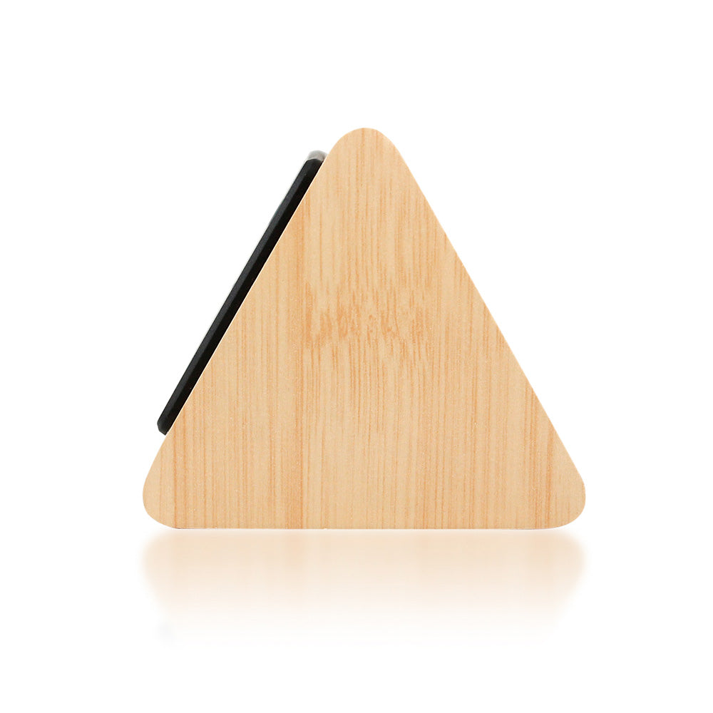 GEARONIC TM Modern Triangle Wood Clock Digital LED Wooden Alarm Clocks Digital Desk Thermometer Classical Timer Calendar