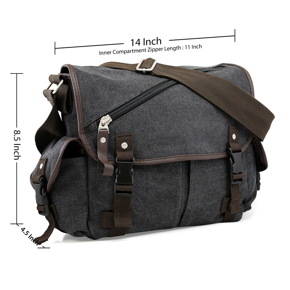 Oct17 Men Messenger Bag School Shoulder Canvas Vintage Crossbody Military Satchel Bag Laptop