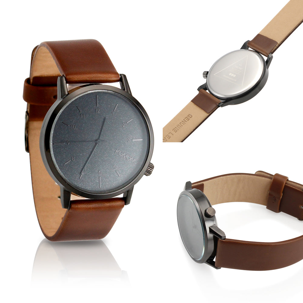 Oct17 Men's Modern Watch Classic Faux Leather Stainless Steel for Business Military Sport Quartz Star Wrist Watches