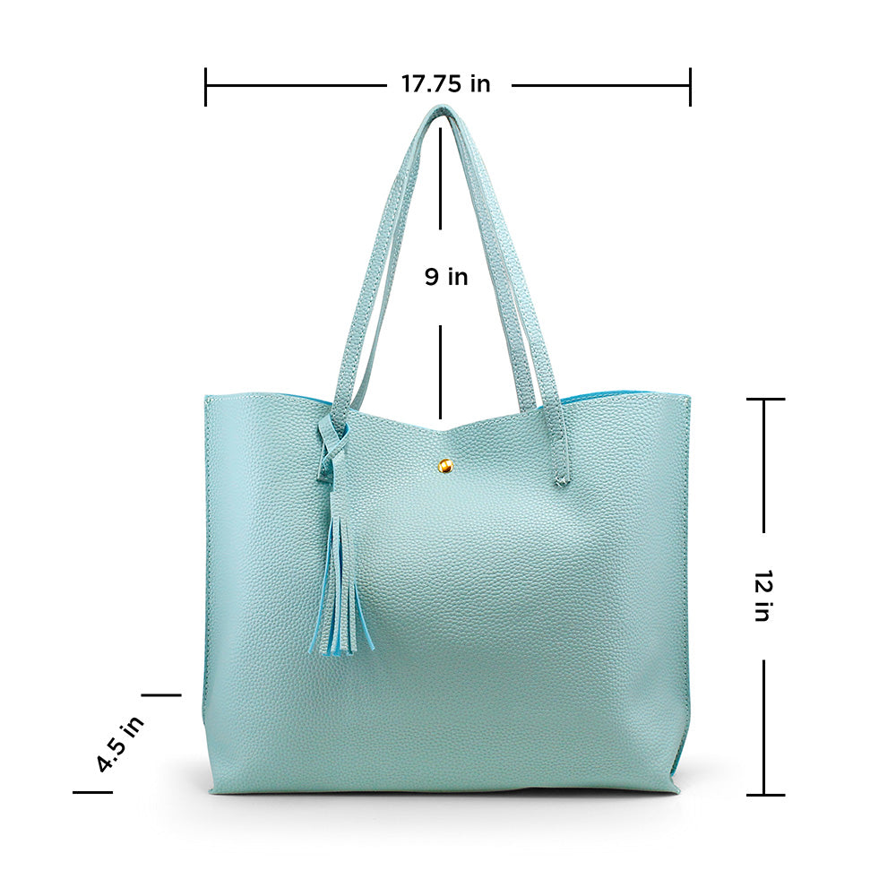OCT17 Women Tote Bag - Tassels Faux Leather Shoulder Handbags, Fashion Ladies Purses Satchel Messenger Bags