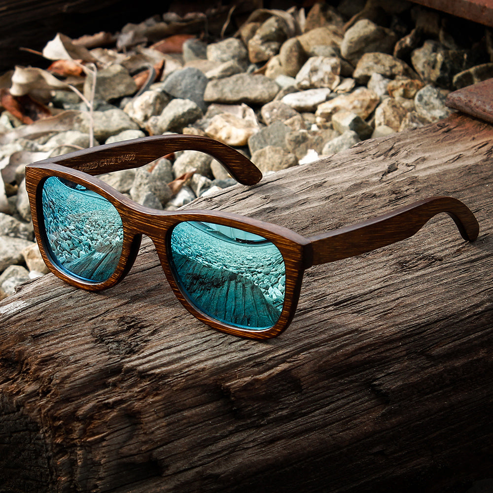 Oct17 Bamboo Wood Wooden Polarized Lens Sunglasses Real Eyewear Sunglass Men Women