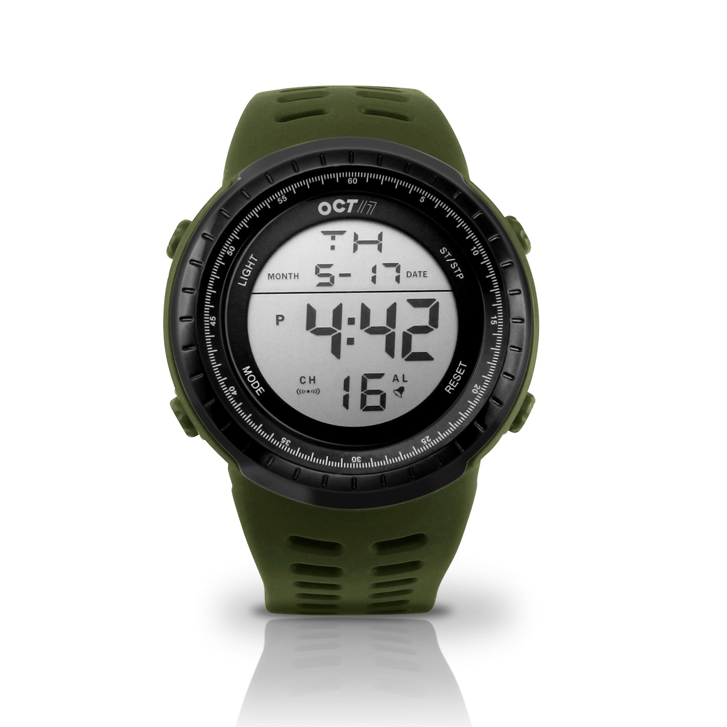 OCT17 Men's Mens Digital Sports Outdoor Watch Military Army Waterproof Fashion Casual Wristwatch Calendar Stopwatch Alarm LED Light