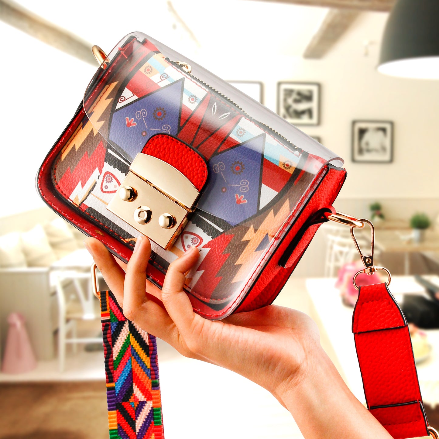 OCT17 Women Mini Clear Transparent Jelly Purse PVC Plastic Cross fanny packs body Durable Summer Shoulder Bag