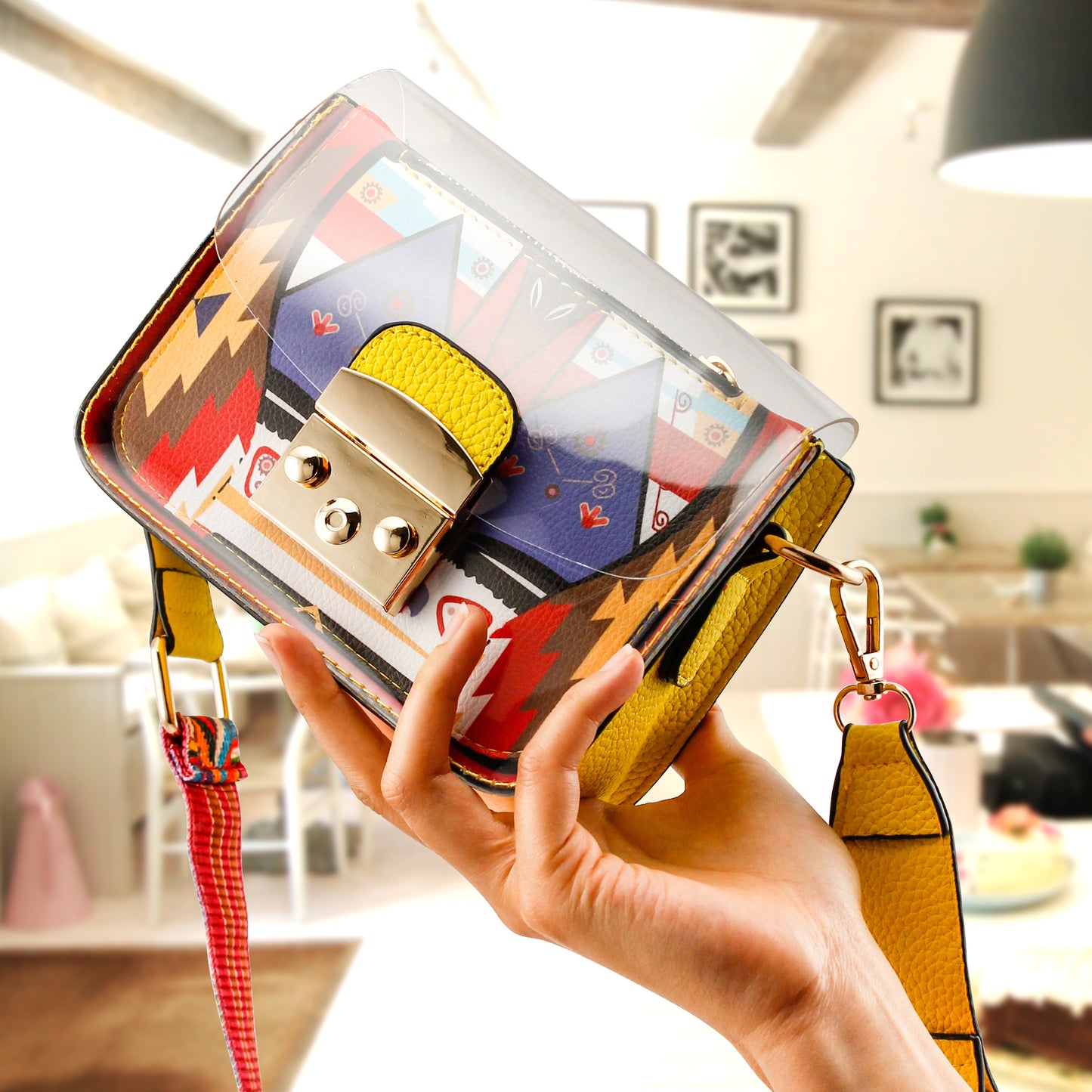 OCT17 Women Mini Clear Transparent Jelly Purse PVC Plastic Cross fanny packs body Durable Summer Shoulder Bag