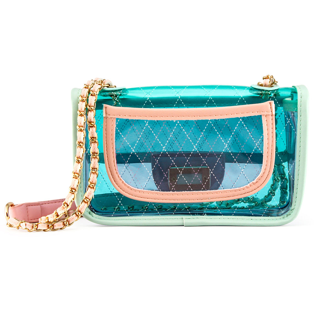 OCT17 Women Transparent PVC Plastic Cross body Durable Summer Shoulder Bag Clear Jelly Purse