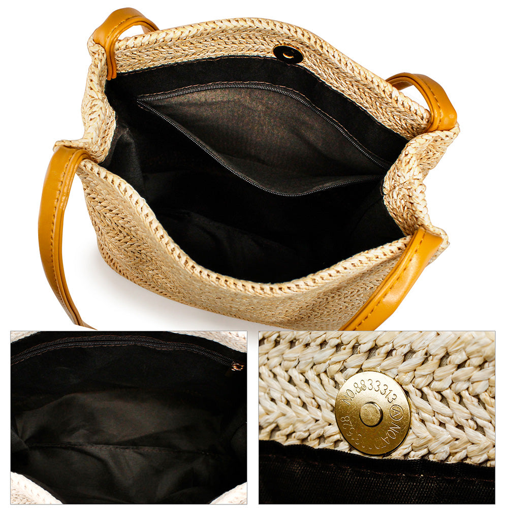 Women Straw Beach Bag tote Shoulder Bag Summer Handbag