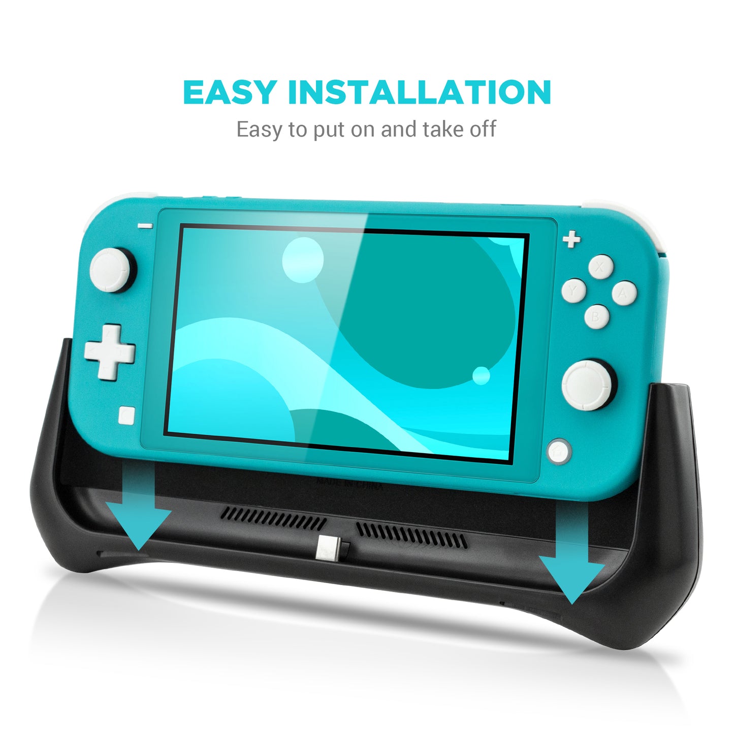 8000 MAH USB-C PD External Battery Charging Case for Nintendo Switch Lite with Built-In Kick Stand, Power Bank Travel Backup & Charger Cable