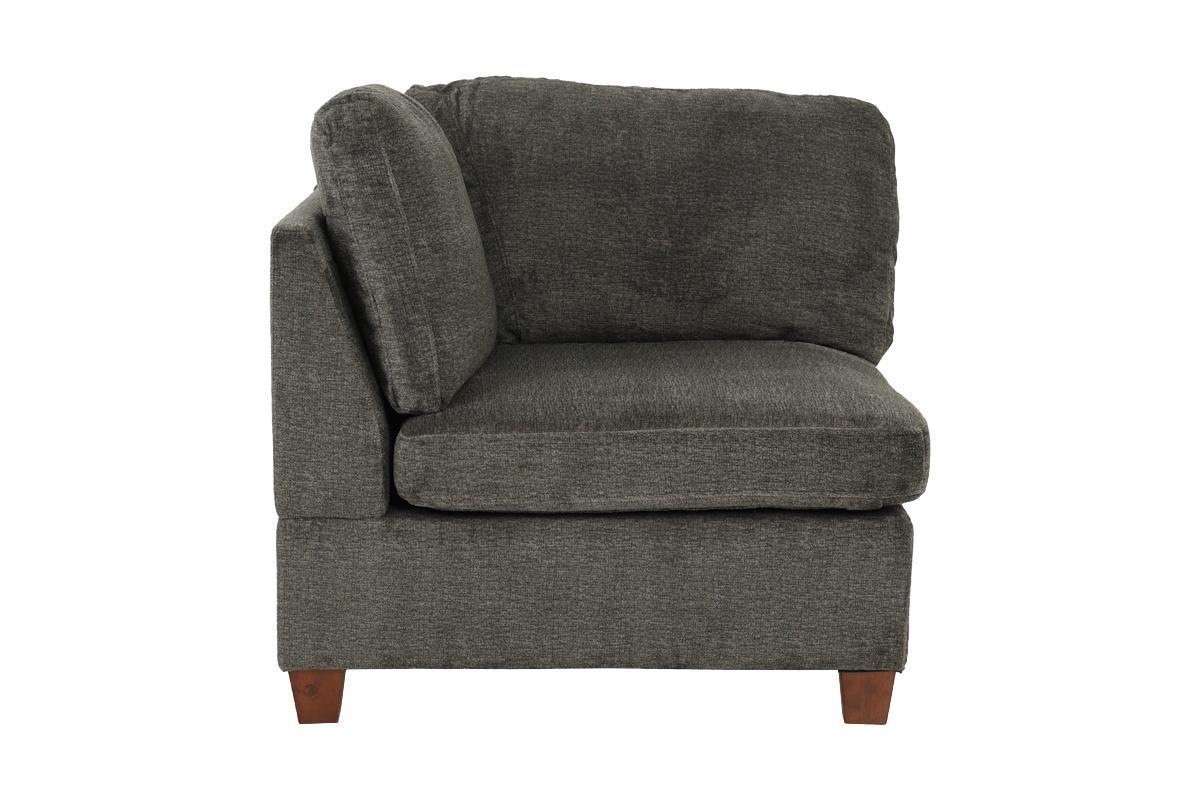 Living Room Furniture Grey Chenille Modular Sectional Set - Large Family U-Sectional Modern Couch 3x Corner Wedge 4x Armless Chairs and 2x Ottoman Plywood