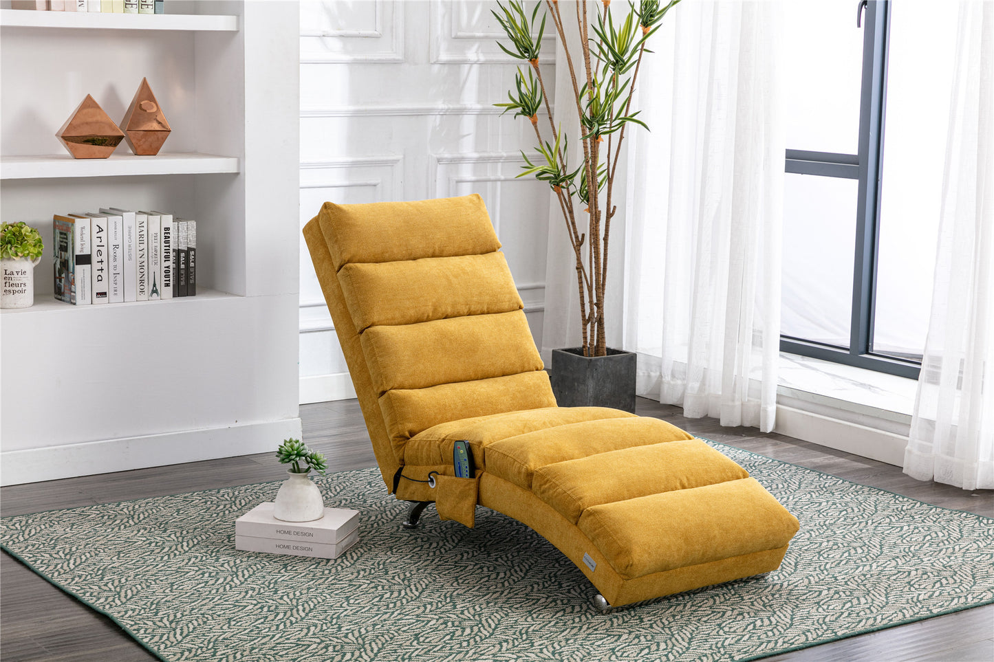 Linen Chaise Lounge Indoor Chair: Modern Long Lounger for Office or Living Room - COOLMORE.