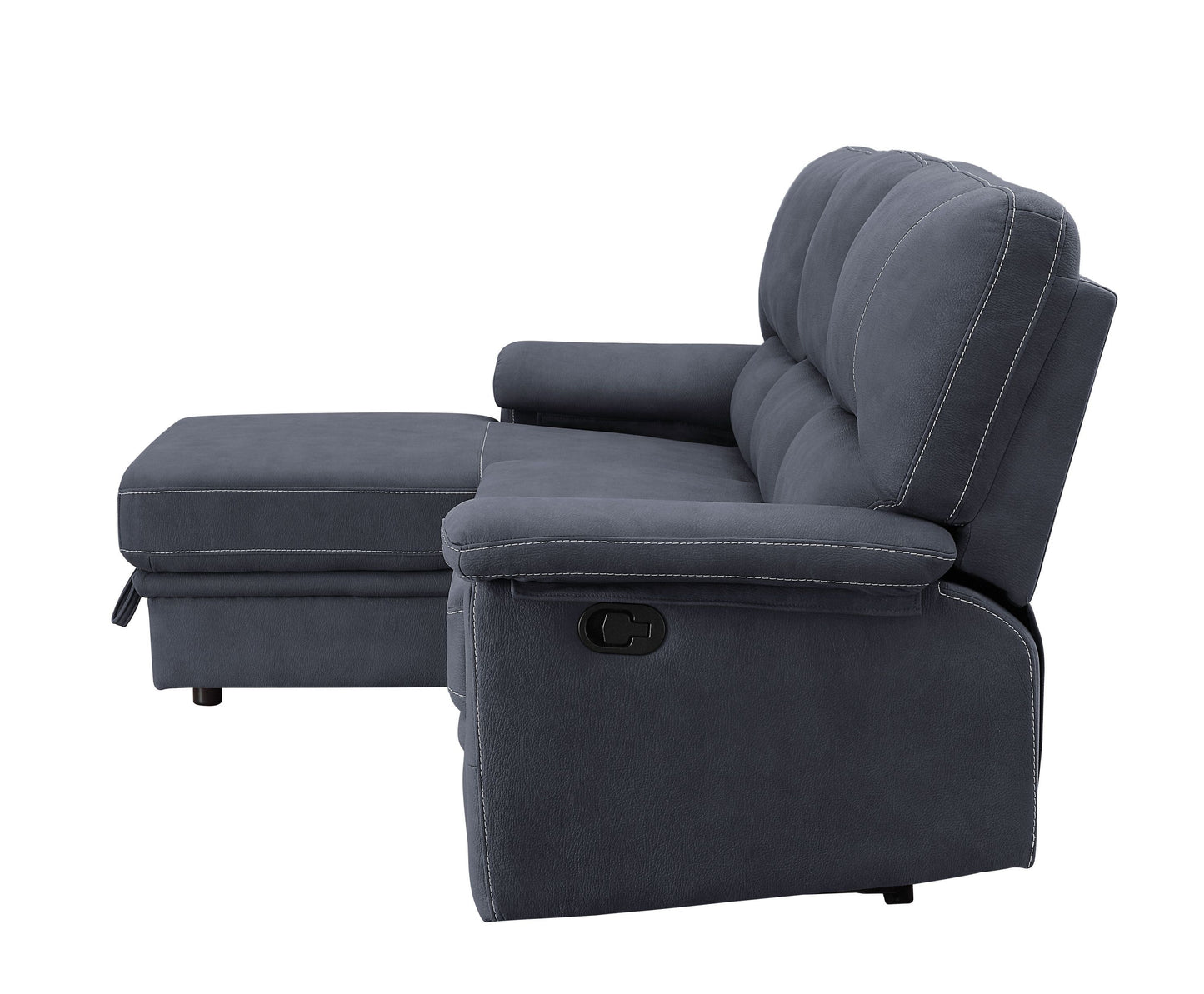 Trifora Reclining Storage Sectional Sofa: Dark Gray Fabric, ACME 51605