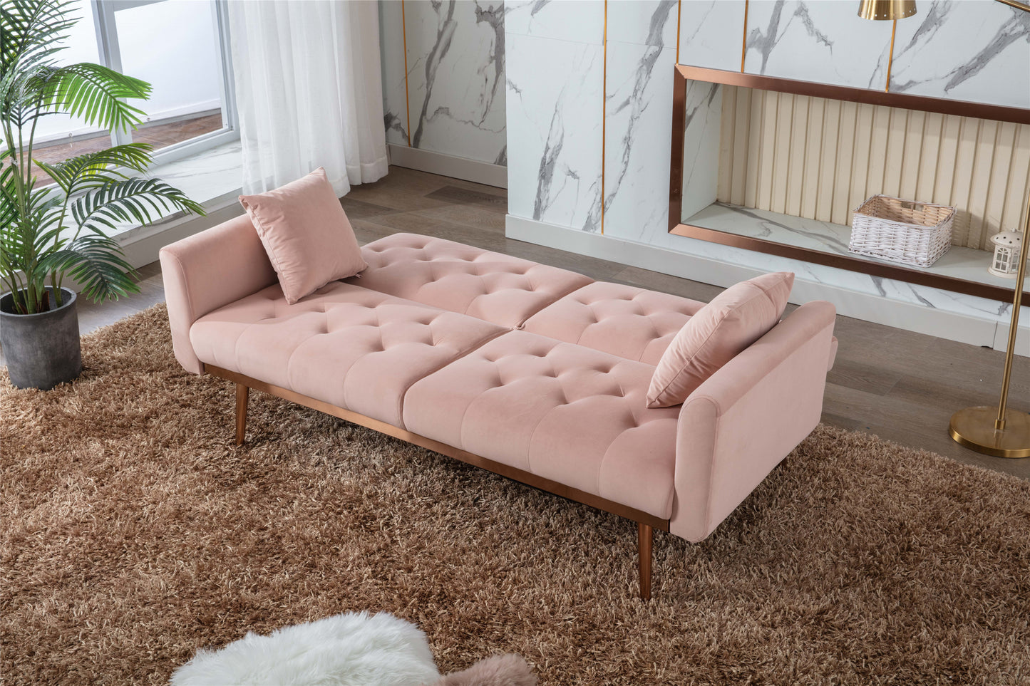 COOLMORE Velvet Sofa: Accent Loveseat with Rose Gold Metal Feet - Stylish and Luxurious Seating in Unique Color Options!