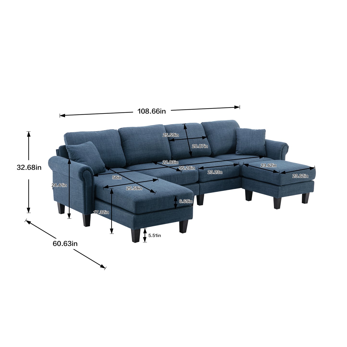 Accent your living room with the COOLMORE sectional sofa - a stylish and spacious addition. Experience ultimate comfort with this living room sofa, available in various sizes. Choose from a range of elegant colors to suit your decor.
