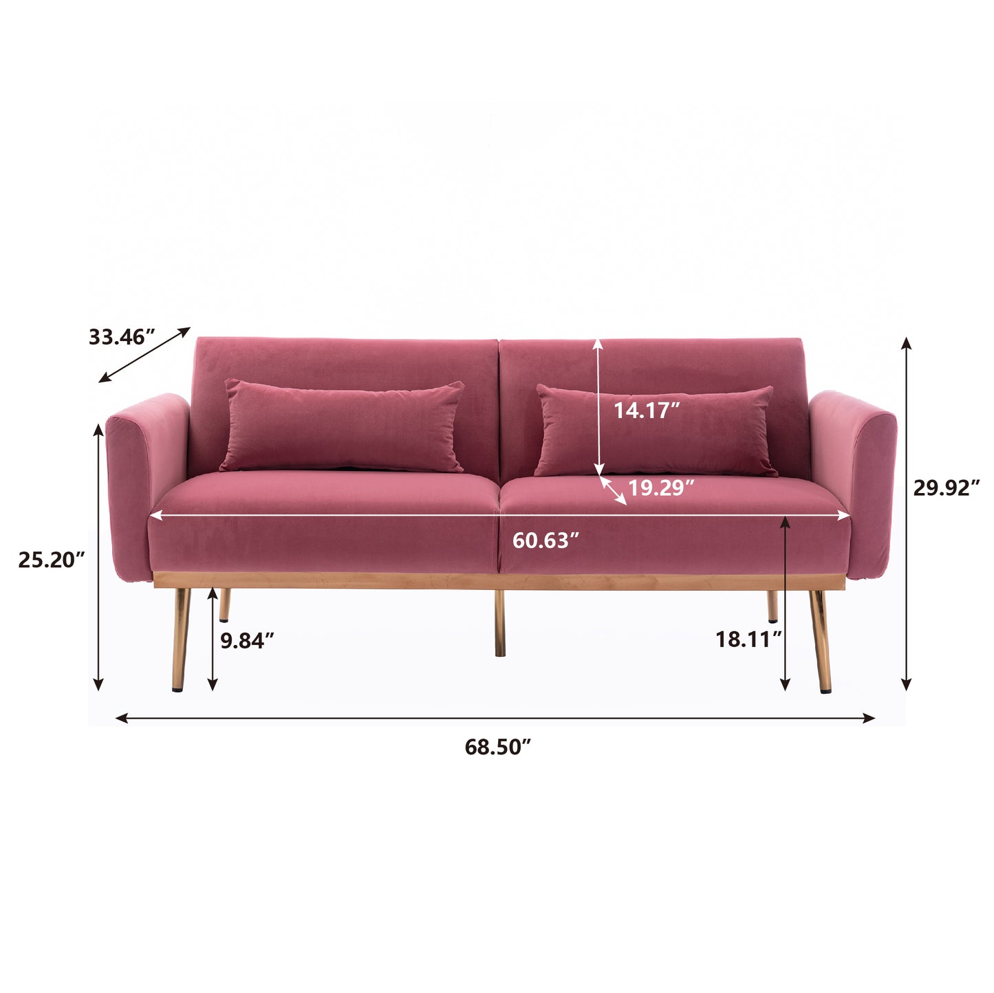COOLMORE Velvet Sofa - Accent Loveseat with Metal Feet | Stylish and Comfortable Furniture for Your Living Space | Available in Various Colors and Sizes