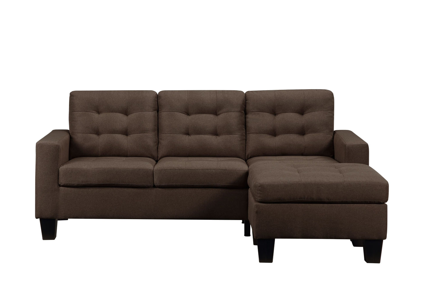 ACME Earsom Sectional Sofa, Brown Linen 56655 - Rev. Chaise, Comfortable and Stylish Seating Solution for Your Living Space