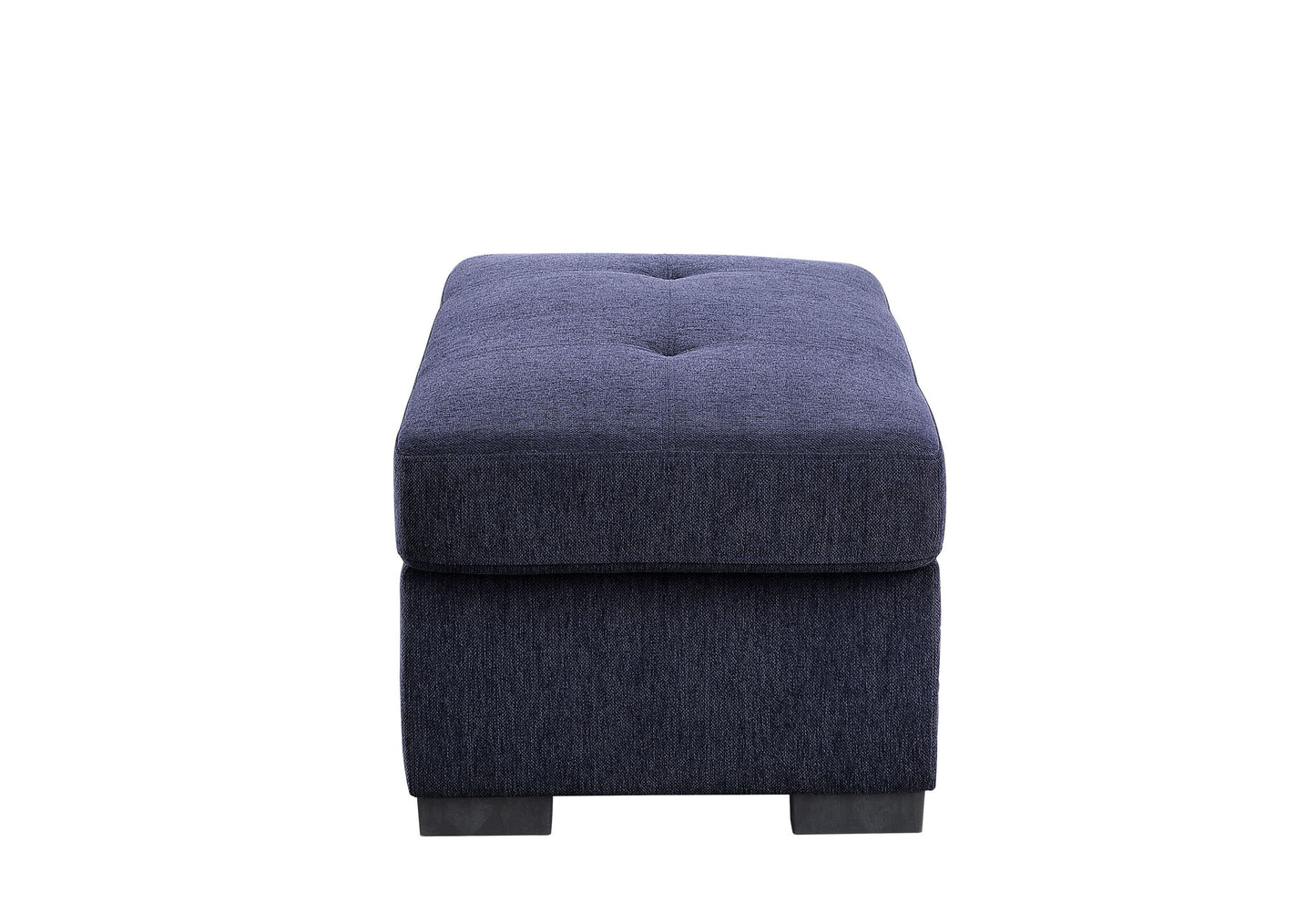 Navy Blue Fabric Sleeper Sectional Sofa and Ottoman: ACME Nekoda Storage, Comfortable, Stylish, Spacious - 55520