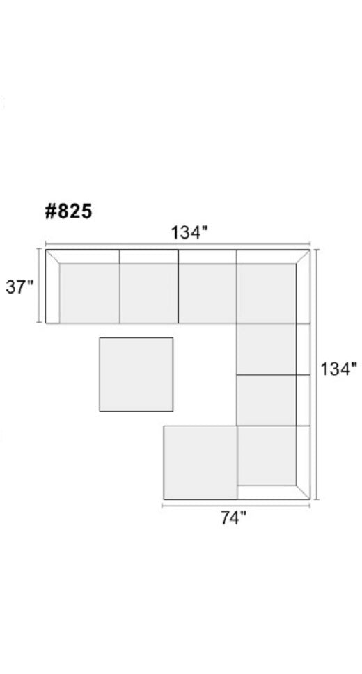 Living Room Furniture Grey Chenille Modular Sectional Set - Large Family U-Sectional Modern Couch 3x Corner Wedge 4x Armless Chairs and 2x Ottoman Plywood