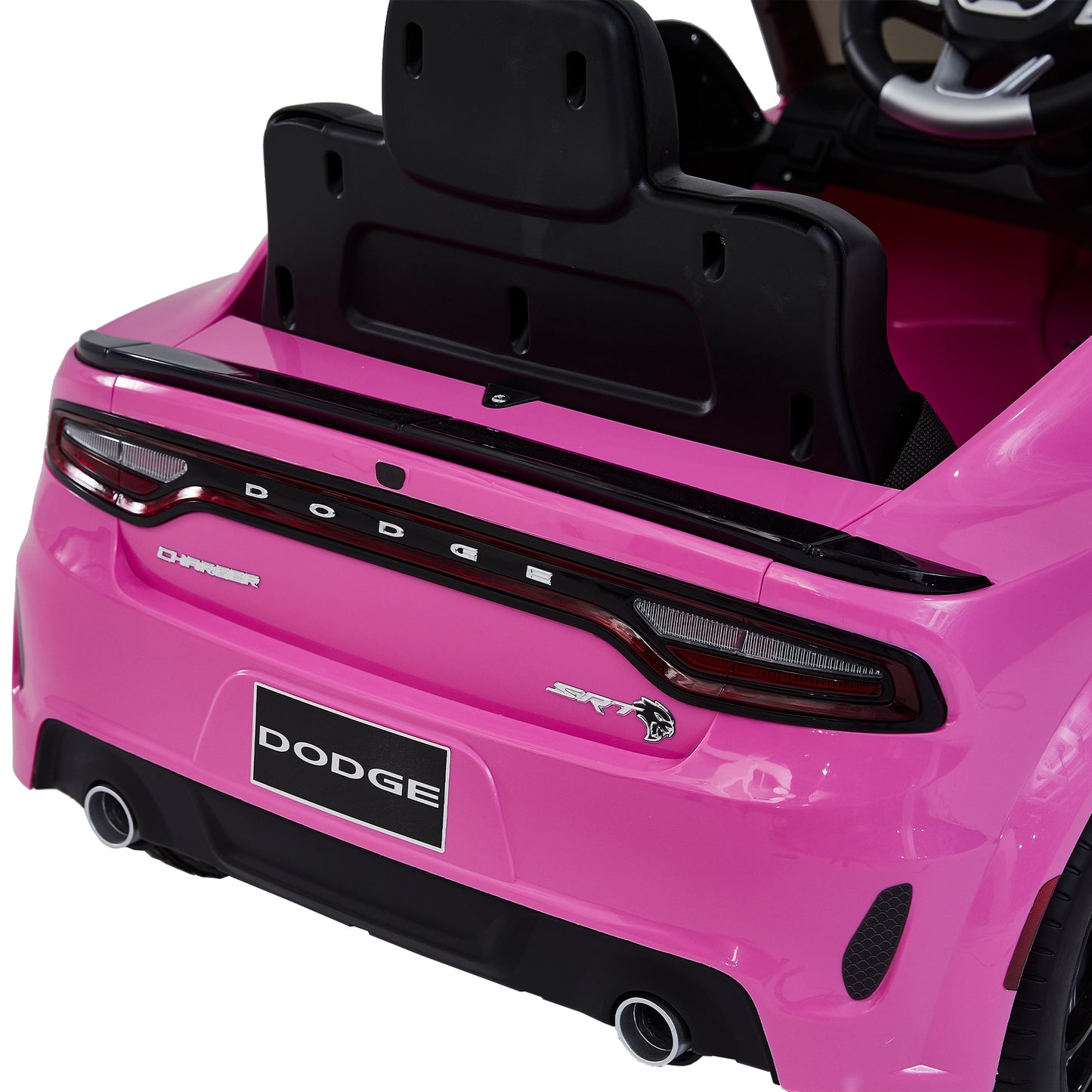 12v Kids Ride On Car with Remote Control, Three Speeds, Power Display, Slow Start, USB, MP3, Bluetooth, LED Light, Four Wheel Suspension - Licensed DODGE Charger