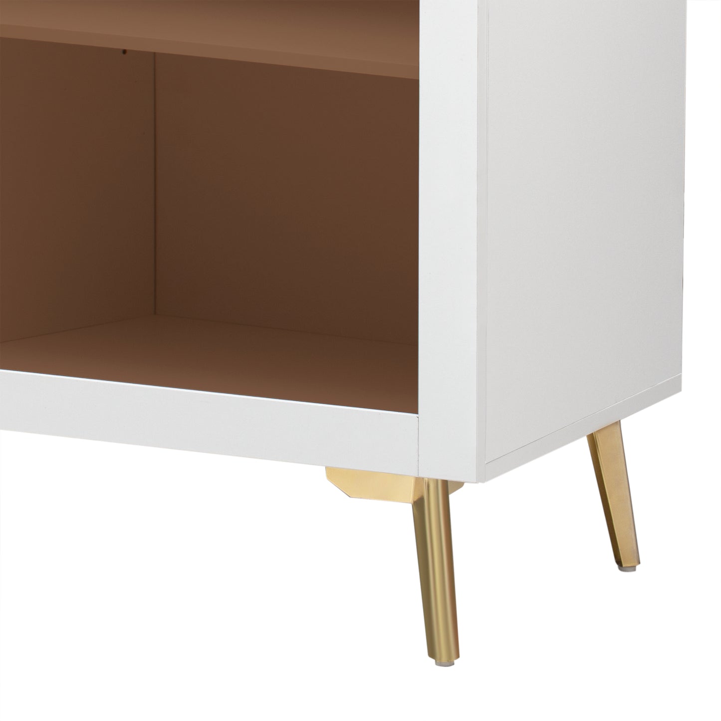 Two-door Storage Cabinet with Three Drawers and Metal Handles for Living Rooms Furniture