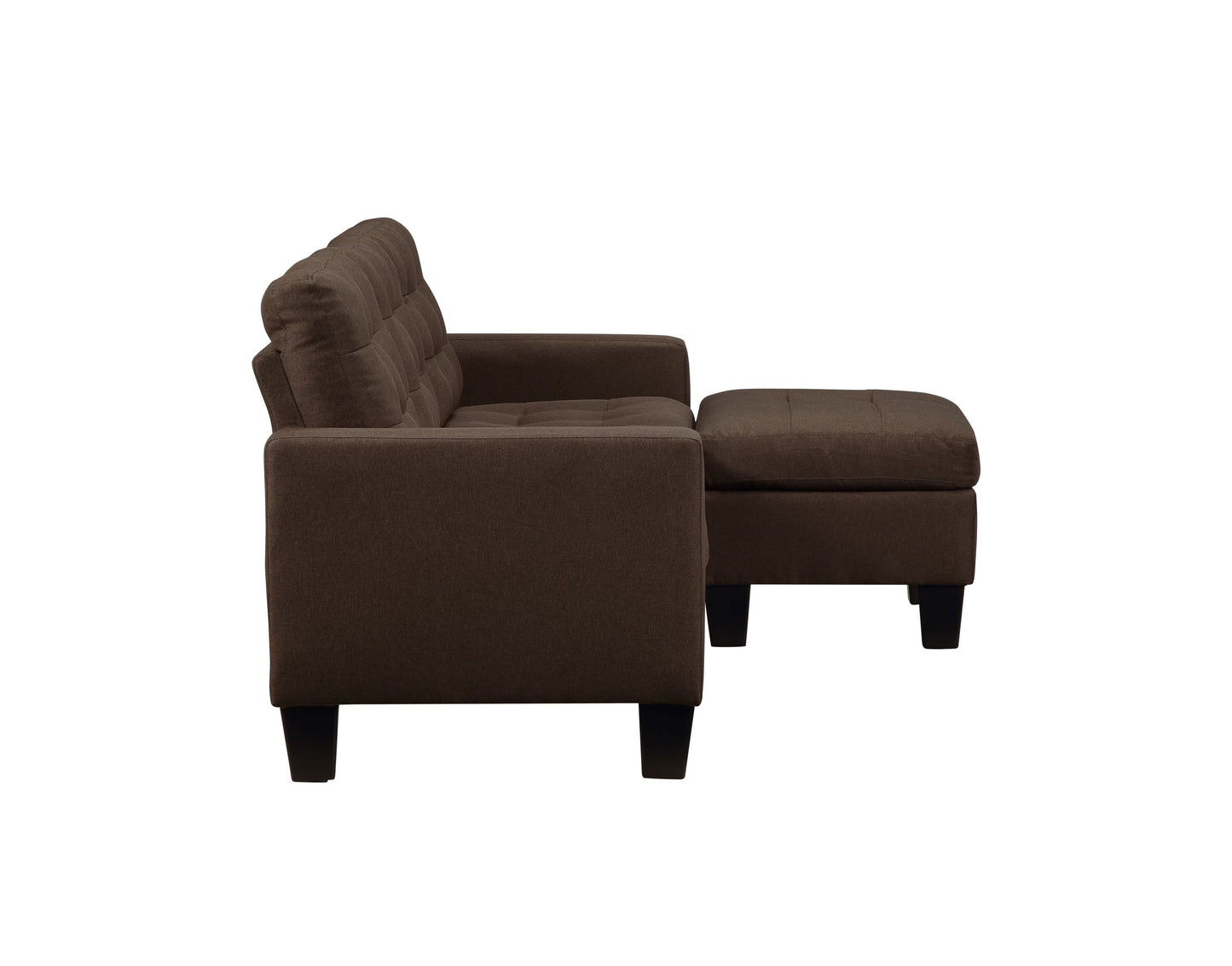 ACME Earsom Sectional Sofa, Brown Linen 56655 - Rev. Chaise, Comfortable and Stylish Seating Solution for Your Living Space