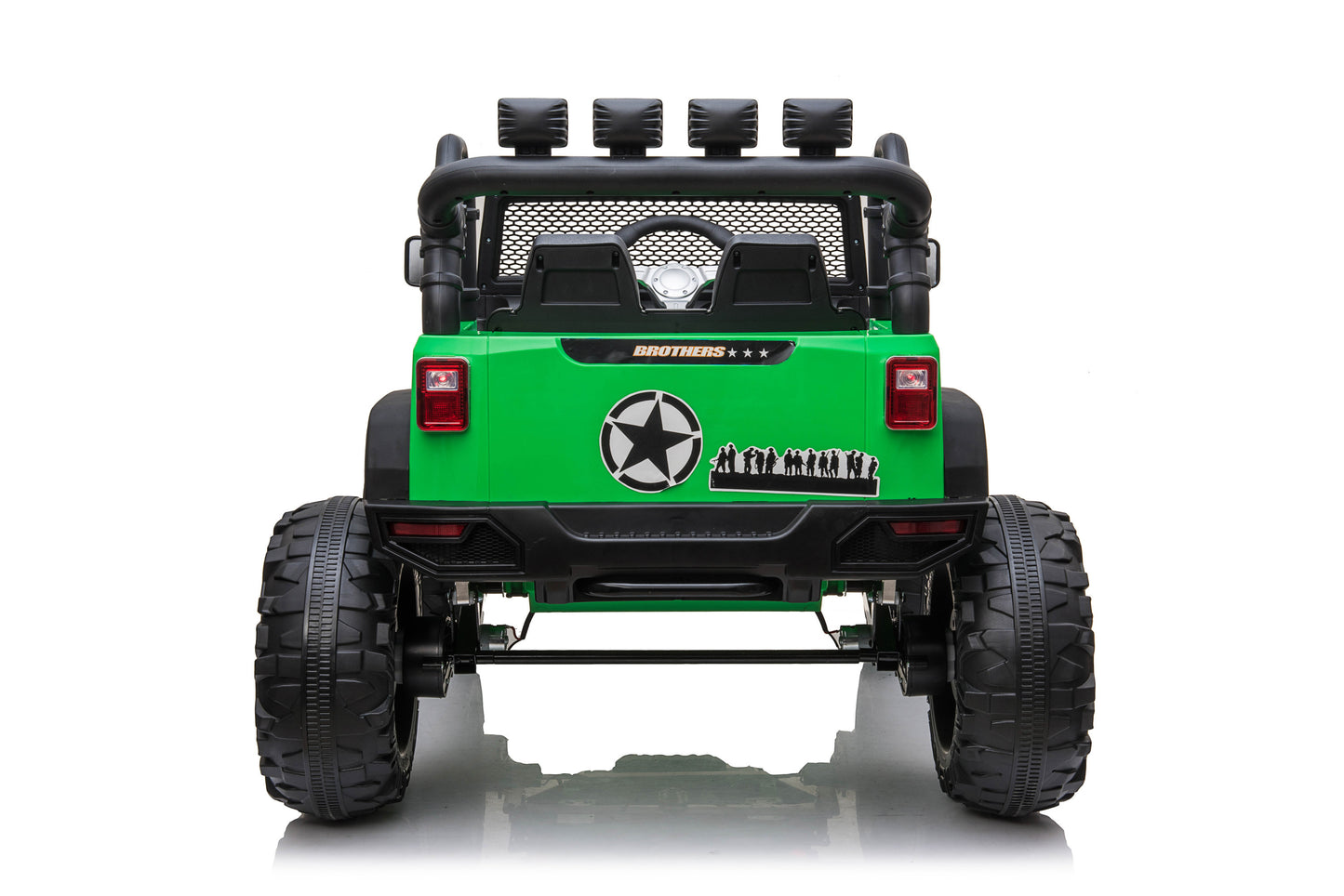 24vJEEP Double Drive Children Ride-on Car - 200W*2 Battery, Parent Remote Control, Electron Assisted Steering Wheel, Foot Pedal, LED Lights, Music Board (USB/Bluetooth/MP3/Volume) - Red/Blue/Green, Various Sizes Available