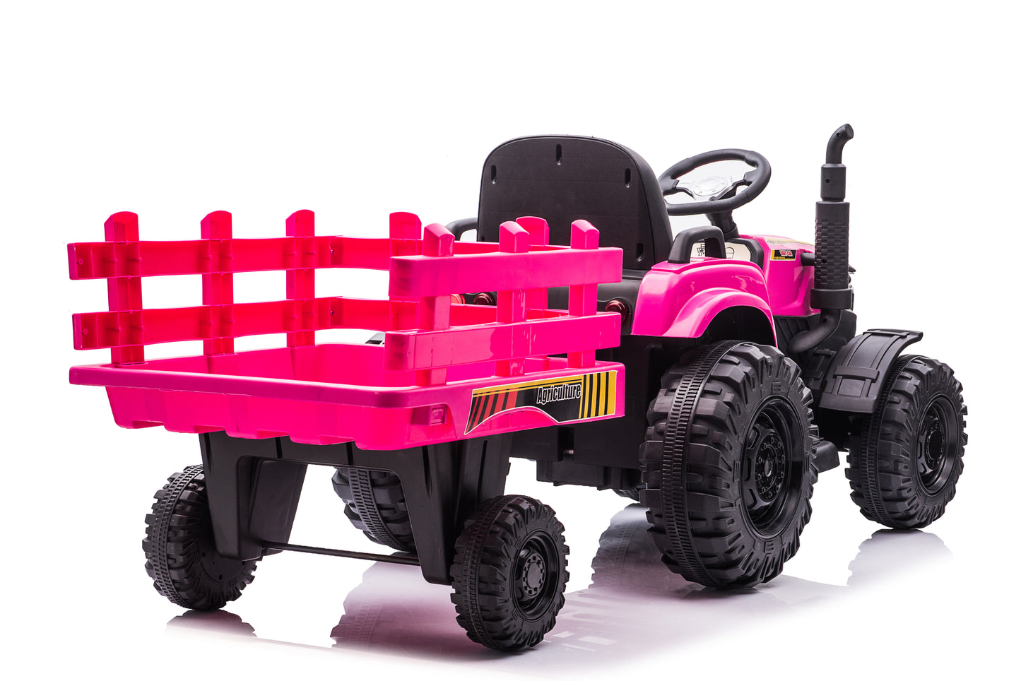 24V Tractor Double Drive Children Ride-on Car: 200W*2 12V9AH*2 Battery, 2.4G RC Key Start, Front & Backward, High & Low Speed, Tractor Sound, Front Light, USB, MP3, Power Display - Red, Blue, Green