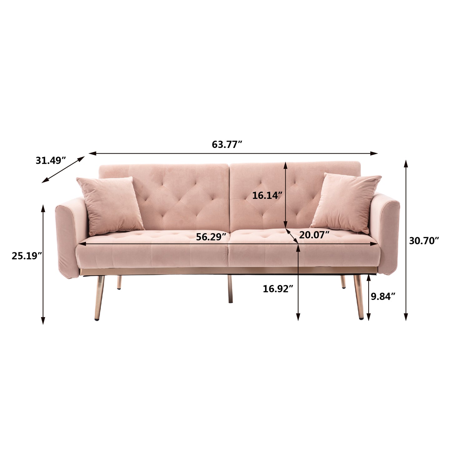 COOLMORE Velvet Sofa: Accent Loveseat with Rose Gold Metal Feet - Stylish and Luxurious Seating in Unique Color Options!