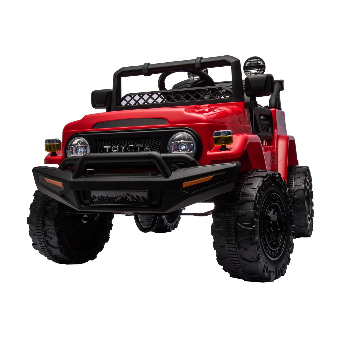 Licensed Toyota FJ Cruiser 12V Kids Ride On Car - Remote Control, Adjustable Speed, Power Display, USB/MP3/Bluetooth, LED Light, Safety Belt (Various Colors/Sizes)