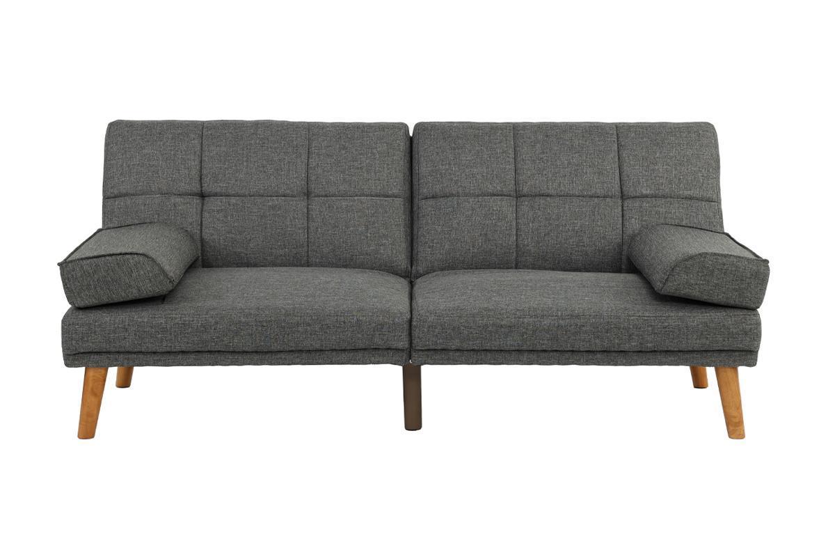 Blue Grey Polyfiber 2pc Sectional Sofa Set: Solid Wood Legs, Tufted Couch, Adjustable Sofa Chaise