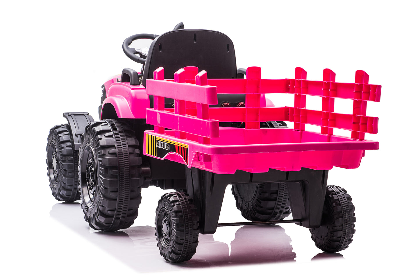 24V Tractor Double Drive Children Ride-on Car: 200W*2 12V9AH*2 Battery, 2.4G RC Key Start, Front & Backward, High & Low Speed, Tractor Sound, Front Light, USB, MP3, Power Display - Red, Blue, Green