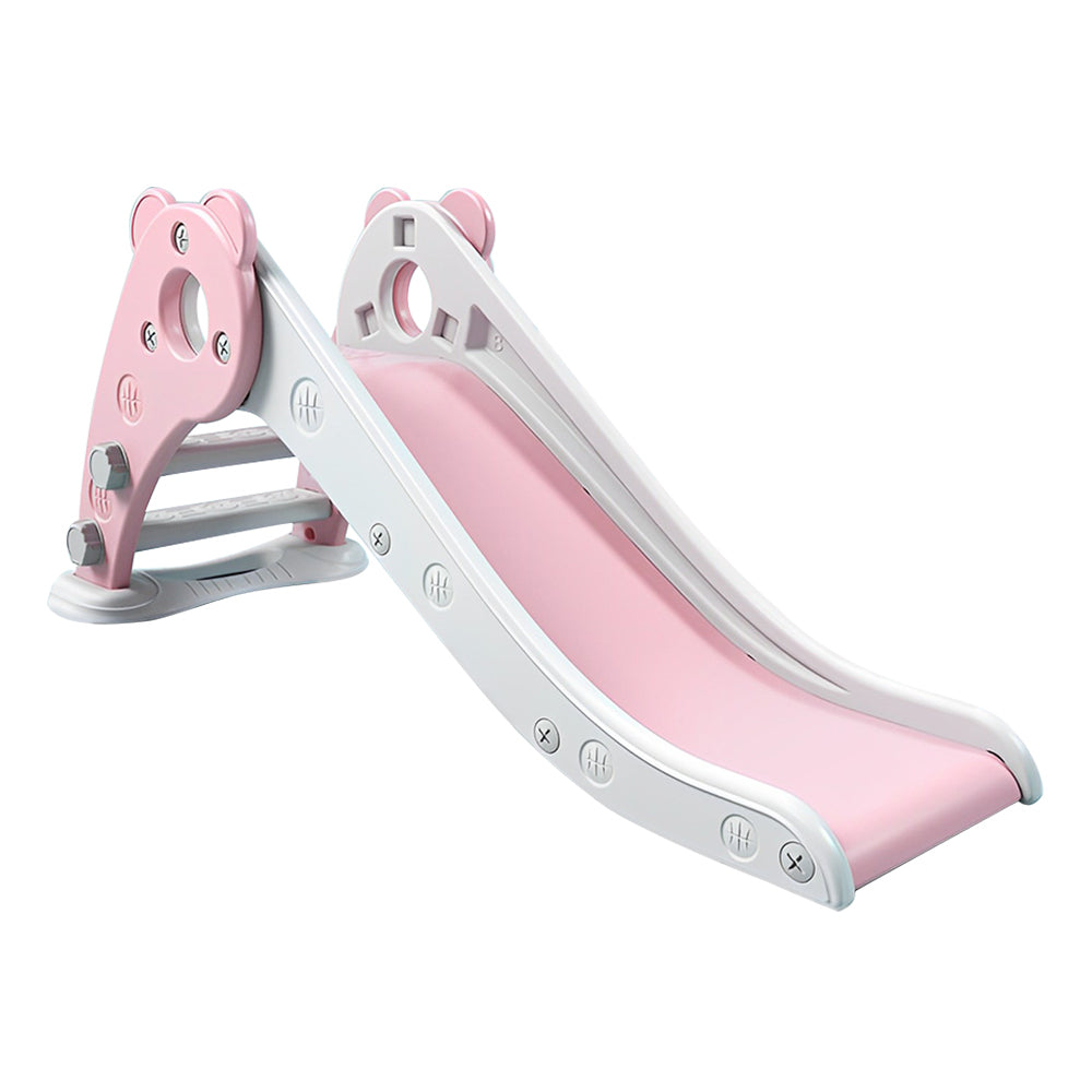 Kid Slide for Toddlers Age 1-3: Indoor/Outdoor Bear Pink Plastic Playground Climber Slide