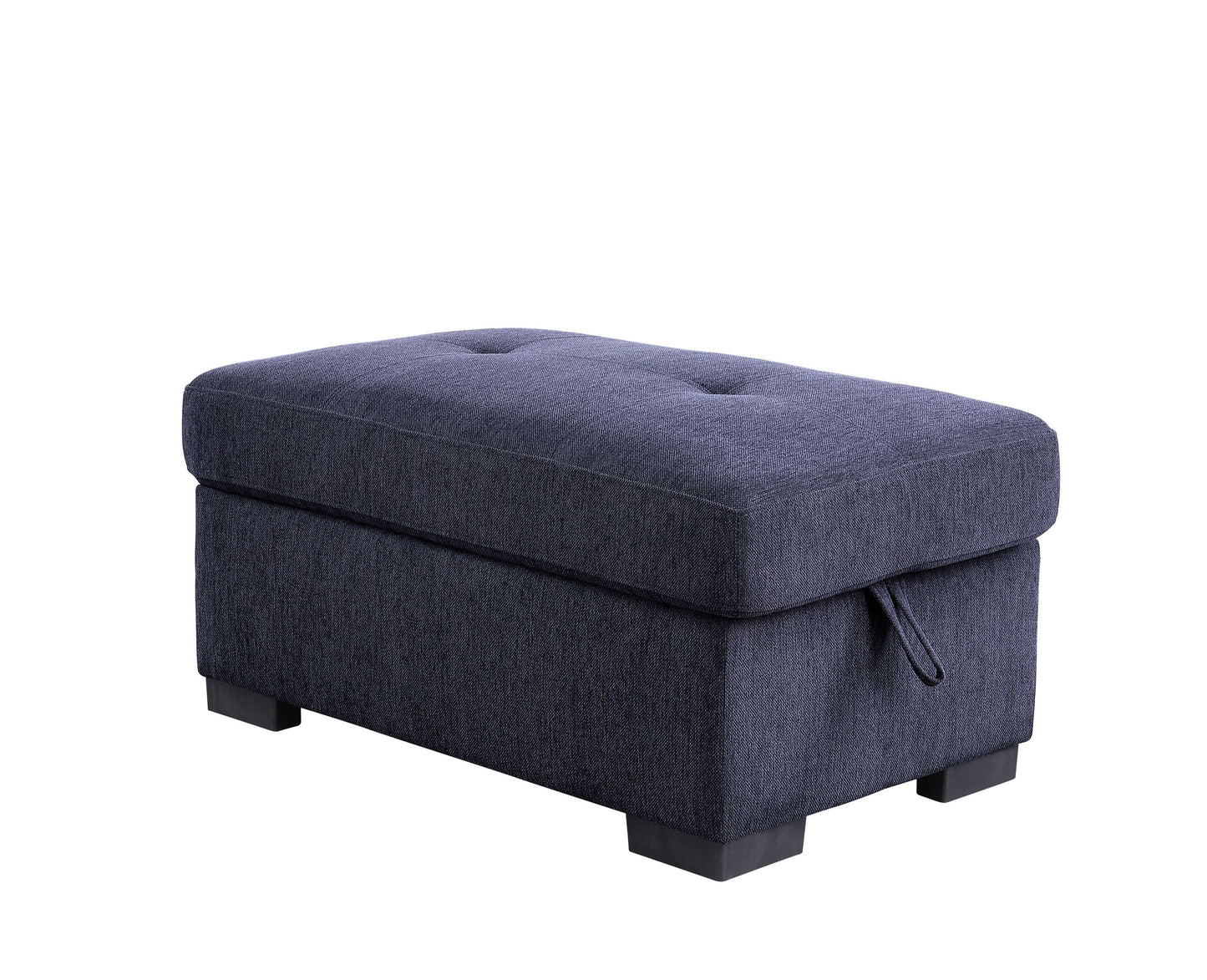 Navy Blue Fabric Sleeper Sectional Sofa and Ottoman: ACME Nekoda Storage, Comfortable, Stylish, Spacious - 55520