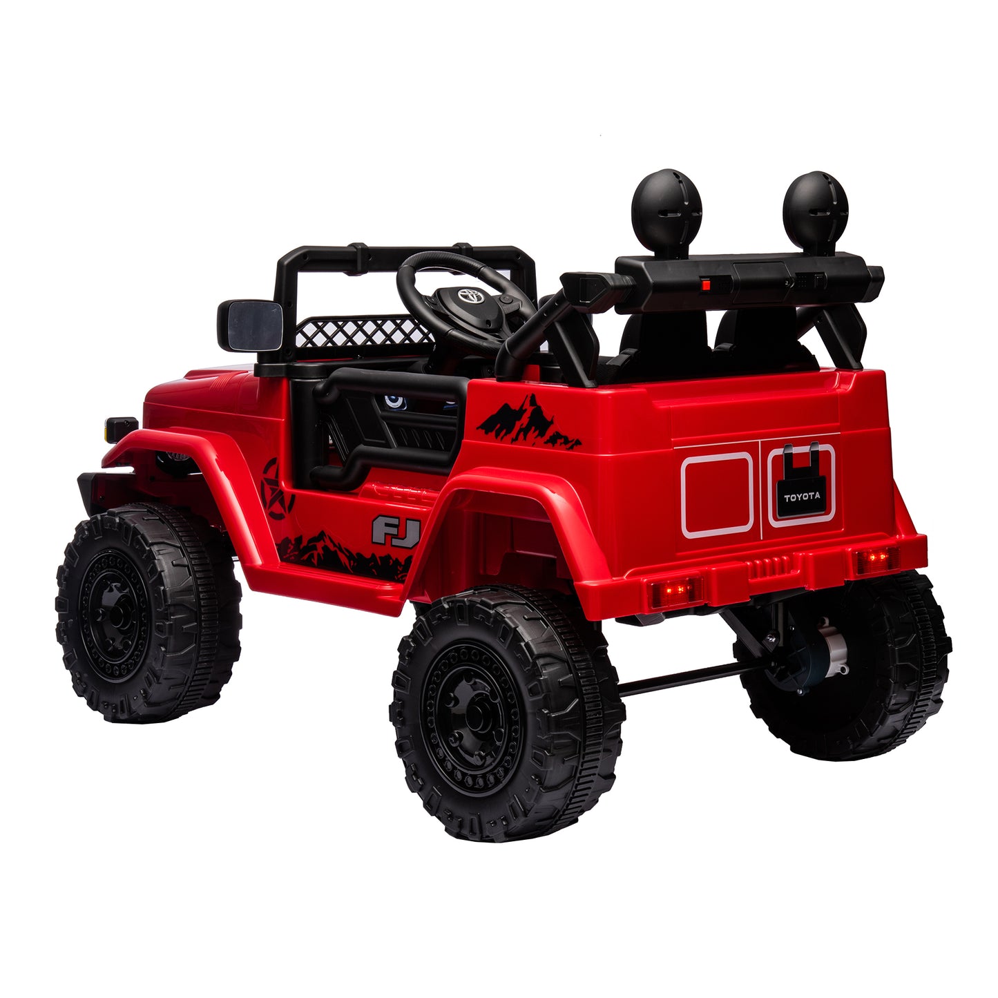 Licensed Toyota FJ Cruiser 12V Kids Ride On Car - Remote Control, Adjustable Speed, Power Display, USB/MP3/Bluetooth, LED Light, Safety Belt (Various Colors/Sizes)