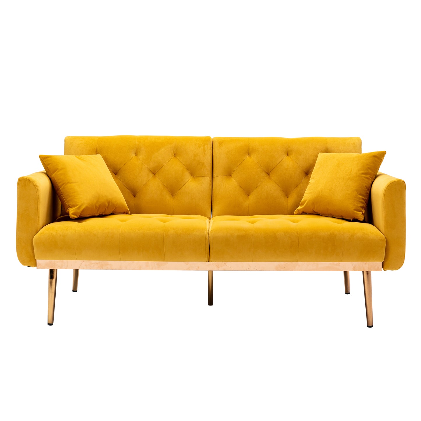 COOLMORE Velvet Sofa: Accent Loveseat with Rose Gold Metal Feet - Elegant and Stylish Upholstered Seating for Your Home Décor